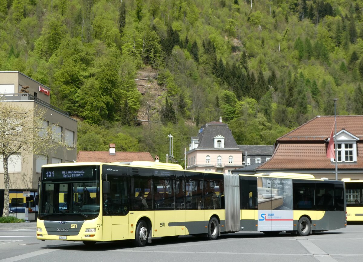 (249'412) - STI Thun - Nr. 701/BE 849'701 - MAN am 2. Mai 2023 beim Bahnhof Interlaken Ost