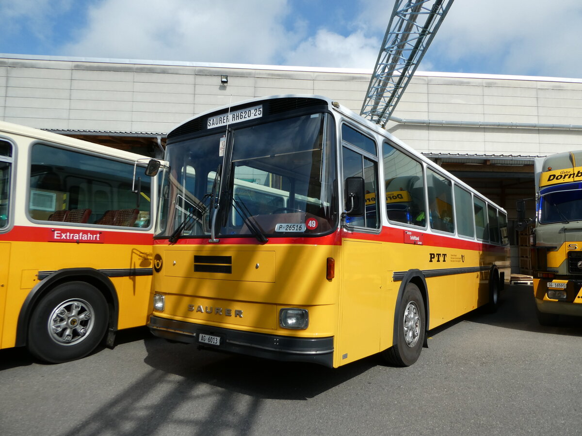 (249'701) - Gloor, Staufen - AG 6013 - Saurer/Hess (ex ALMAT, Tagelswangen; ex P 26'516) am 6. Mai 2023 in Attikon, Wegmller