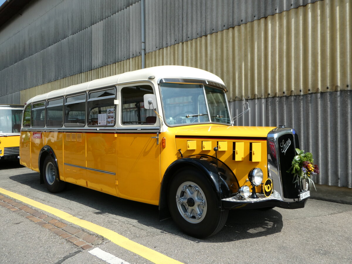 (249'752) - Blchlinger, Endingen - AG 69'937 - Saurer/Tscher (ex Dubach, Walde; ex Spescha, Andiast) am 6. Mai 2023 in Attikon, Wegmller