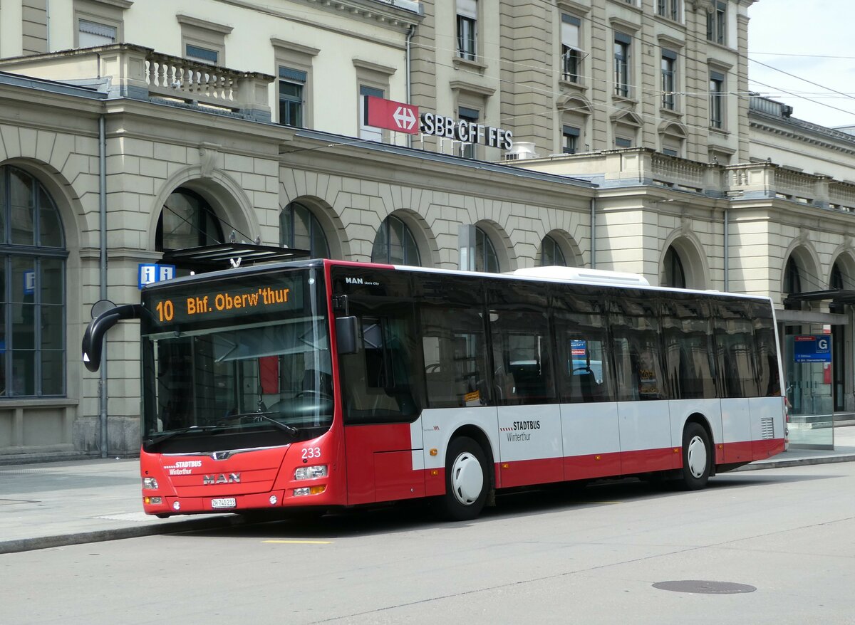 (249'790) - SW Winterthur - Nr. 233/ZH 740'233 - MAN am 6. Mai 2023 beim Hauptbahnhof Winterthur