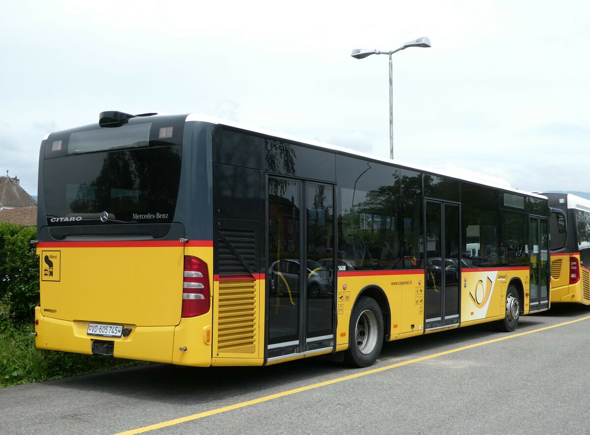 (250'194) - CarPostal Ouest - VD 605'745/PID 5608 - Mercedes (ex JU 65'082; ex Nr. 15) am 18. Mai 2023 in Yverdon, Garage