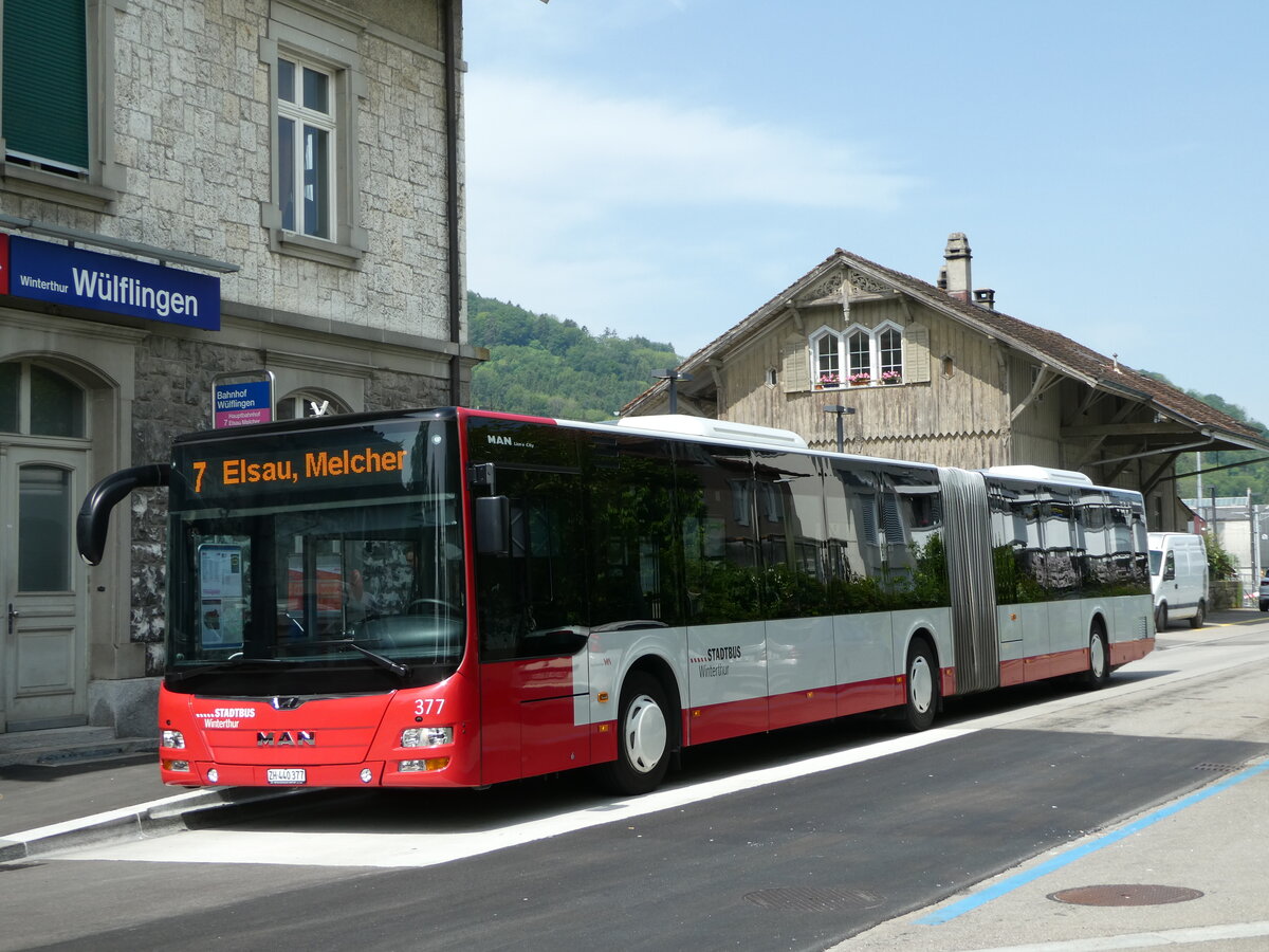 (250'325) - SW Winterthur - Nr. 377/ZH 440'377 - MAN am 21. Mai 2023 beim Bahnhof Winterthur Wlflingen