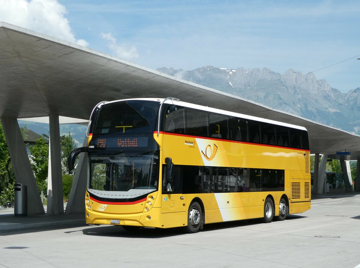 (250'770) - PostAuto Ostschweiz - SG 445'308/PID 11'042 - Alexander Dennis (ex SG 443'908) am 30. Mai 2023 beim Bahnhof Buchs