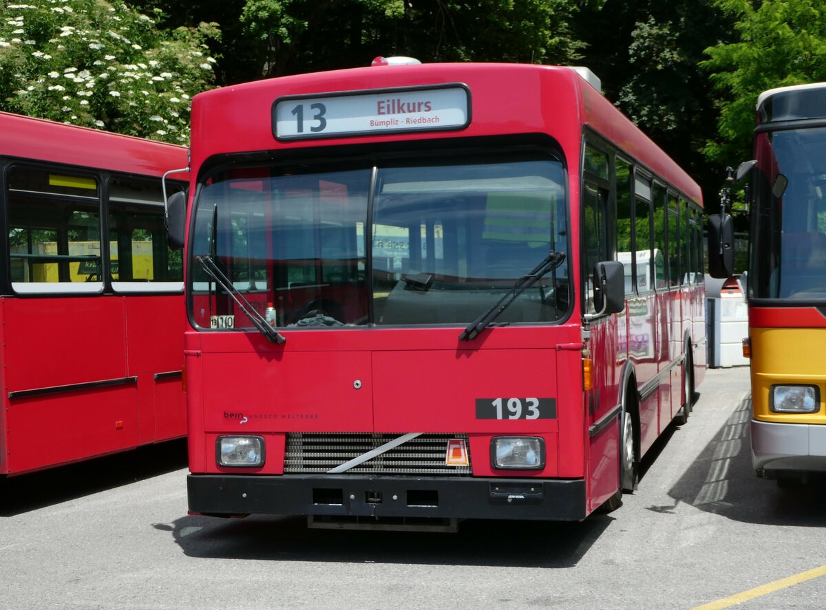 (251'686) - Bernmobil, Bern (SOB) - Nr. 193 - Volvo/Gangloff am 18. Juni 2023 in Burgdorf, kihof Ziegelgut