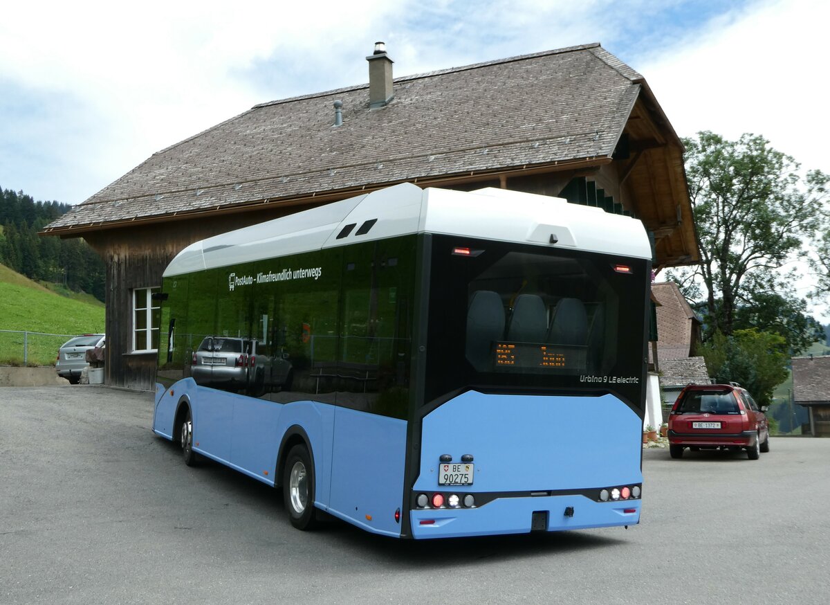 (252'185) - PostAuto Bern - BE 90'275/PID 11'795 - Solaris (ex BE 610'546) am 1. Juli 2023 in Ablndschen, Chappelematte