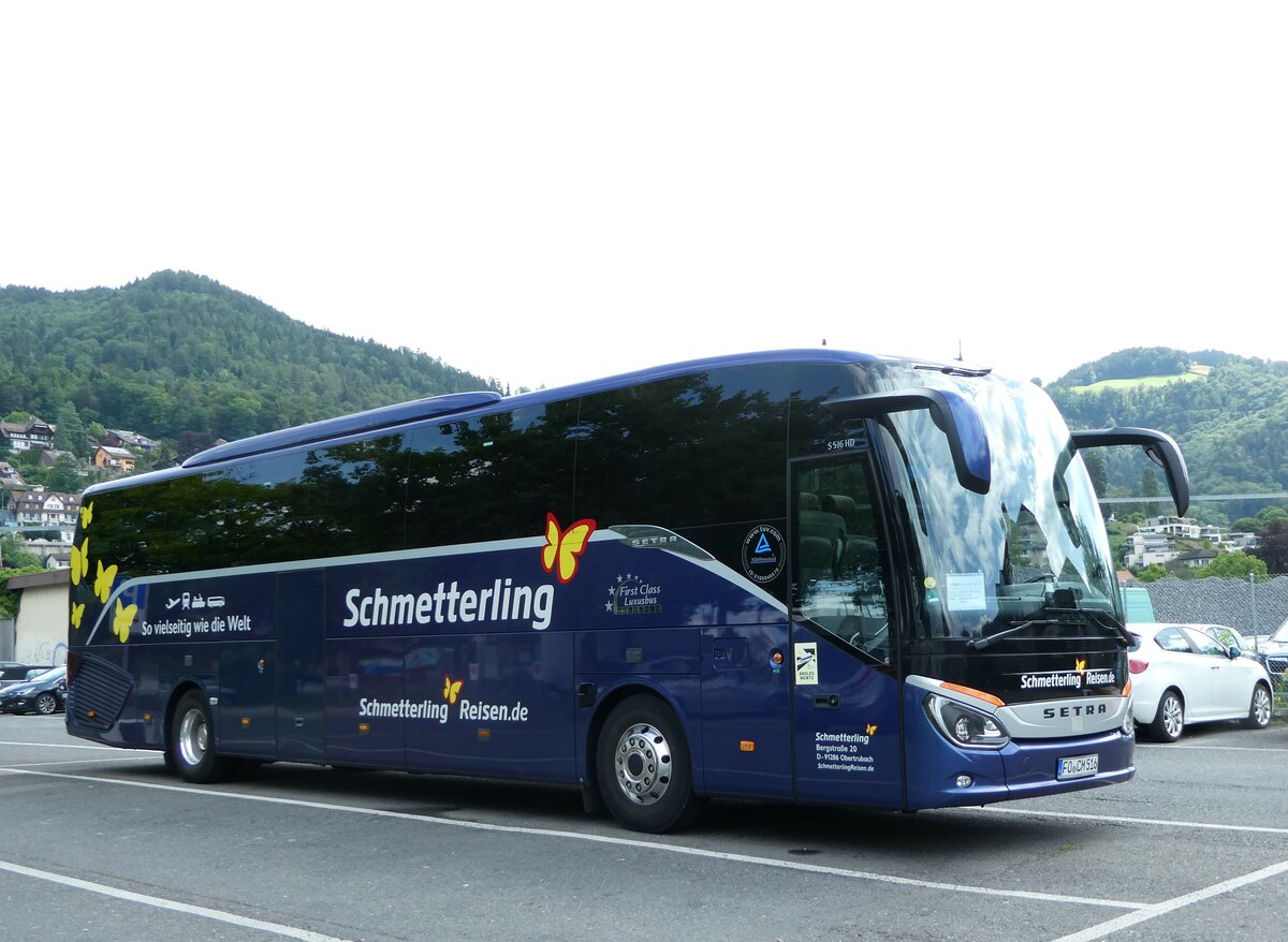 (252'367) - Aus Deutschland: Schmetterling, Obertrubach - FO-CM 516 - Setra am 6. Juli 2023 in Thun, Seestrasse