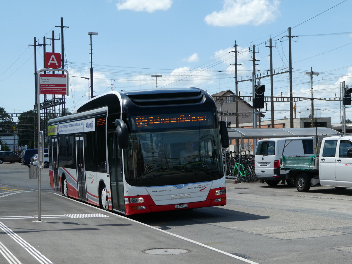 (252'832) - ASm Langenthal - Nr. 57/BE 758'157 - MAN am 20. Juli 2023 beim Bahnhof Langenthal