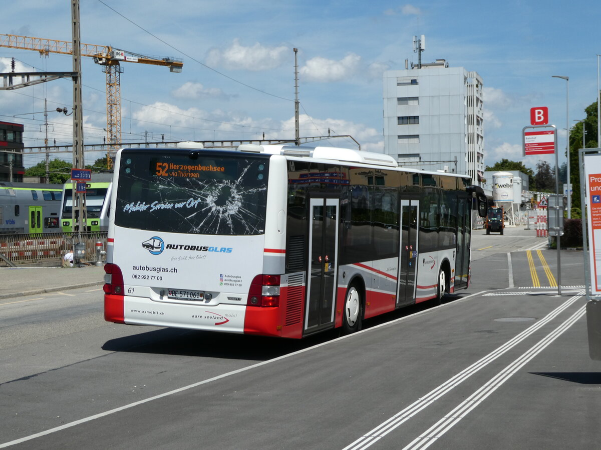 (252'835) - ASm Langenthal - Nr. 61/BE 571'061 - MAN am 20. Juli 2023 beim Bahnhof Langenthal