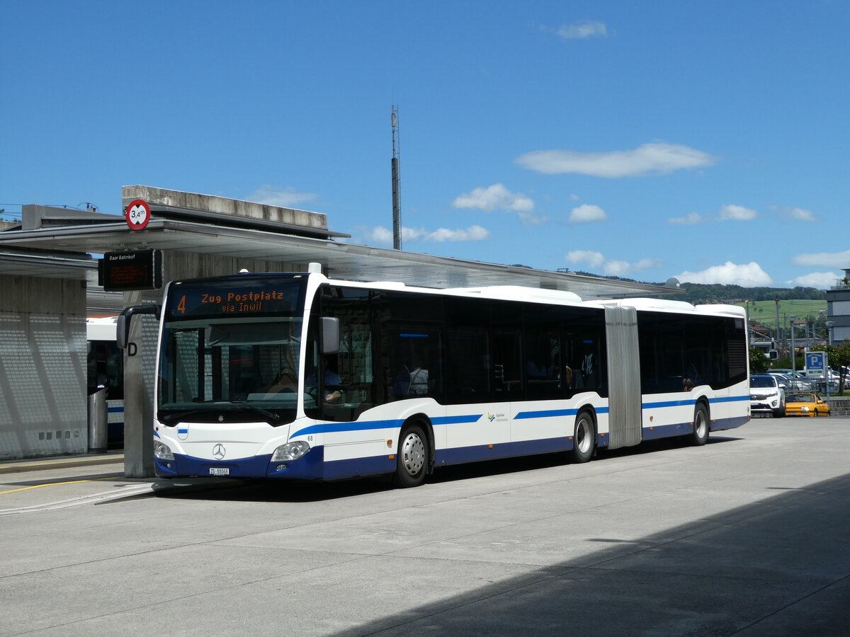 (253'349) - ZVB Zug - Nr. 68/ZG 88'068 - Mercedes am 3. August 2023 beim Bahnhof Baar