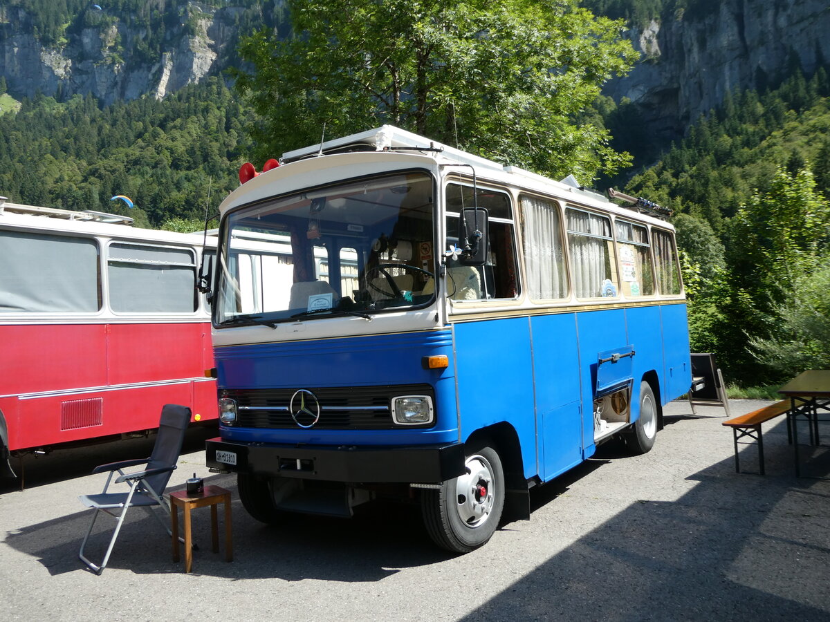 (254'013) - Niederer P., Langwiesen - SH 31'810 - Mercedes/R&J (ex Stoll, Wilchingen) am 19. August 2023 in Hoch-Ybrig, Talstation Weglosen