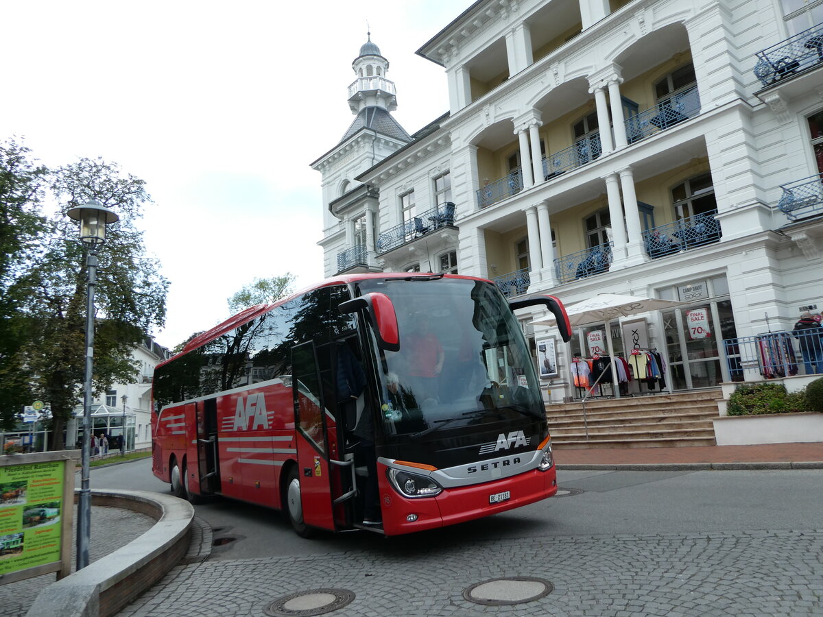 (254'458) - Aus der Schweiz: AFA Adelboden - Nr. 16/BE 21'181 - Setra am 31. August 2023 in Heringsdorf, Seebrcke