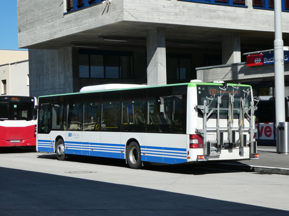 (255'603) - RTB Altsttten - Nr. 918/SG 482'214 - MAN (ex PostBus/A BD 15'338) am 26. September 2023 beim Bahnhof Buchs