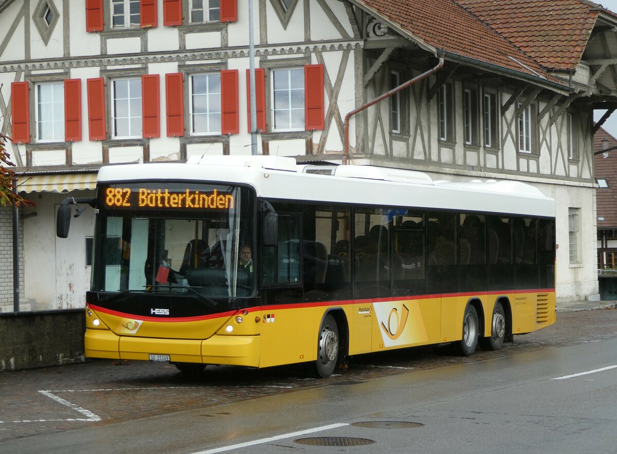 (256'389) - Steiner, Messen - SO 21'149/PID 5371 - Scania/Hess am 26. Oktober 2023 in Schnottwil, Post