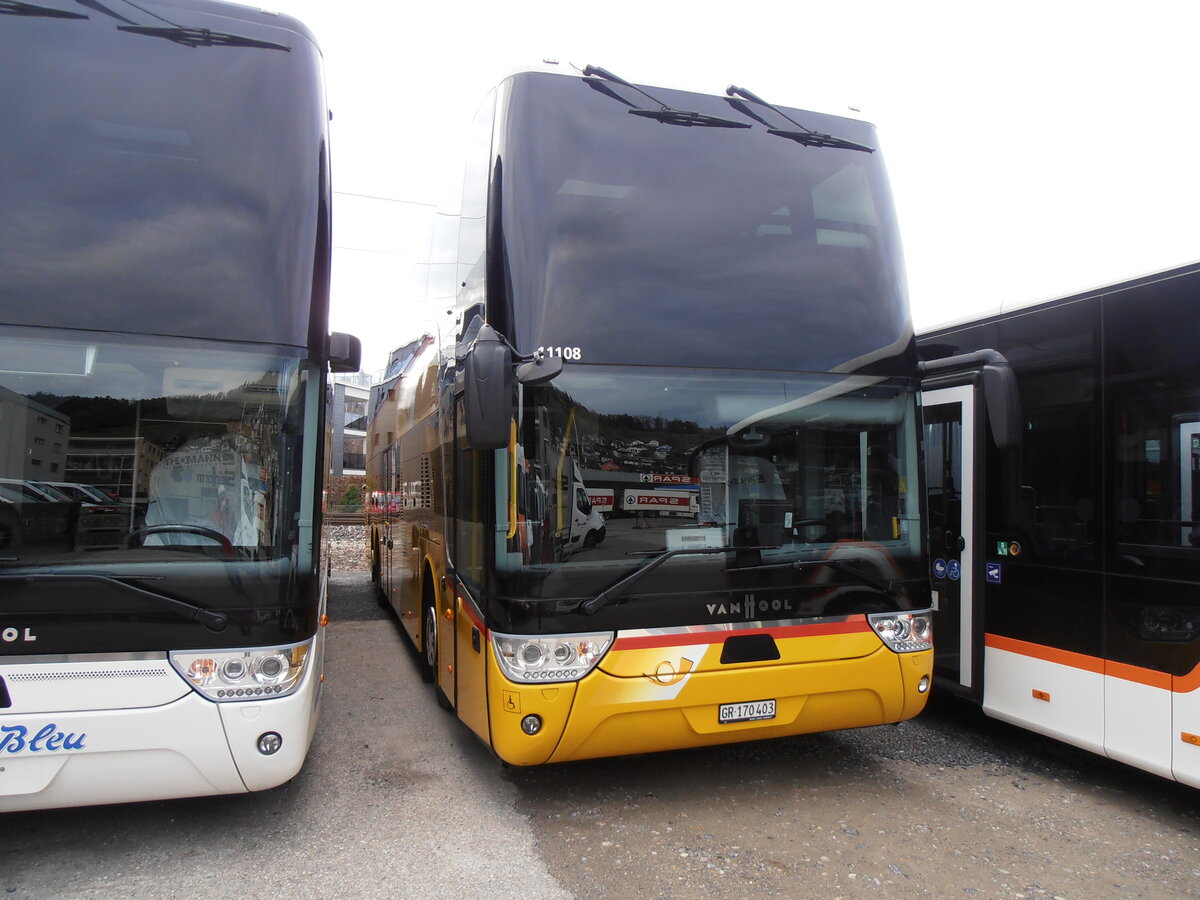 (257'838) - PostAuto Graubnden - GR 170'403/PID 11'108 - Van Hool am 23. Dezember 2023 in Schmerikon, Thomann