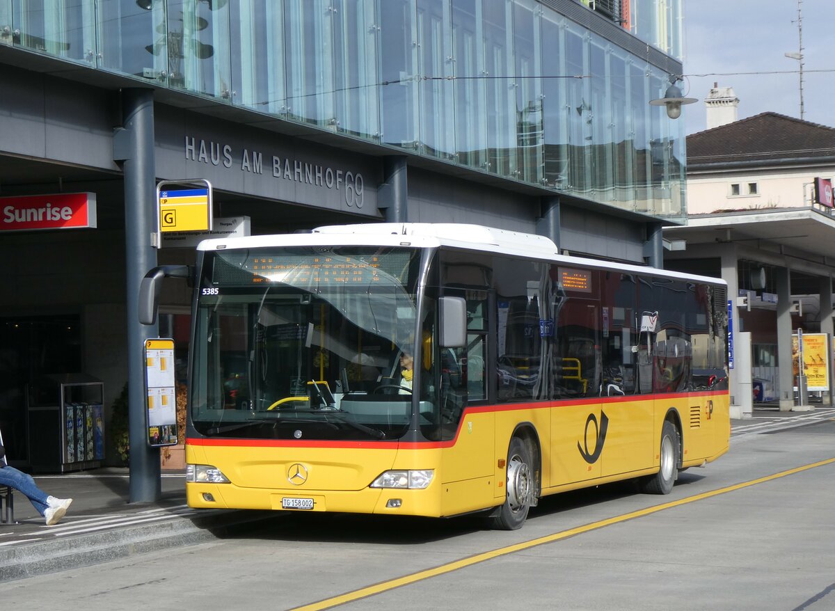 (259'052) - PostAuto Ostschweiz - TG 158'002/PID 5385 - Mercedes am 2. Februar 2024 beim Bahnhof Frauenfeld