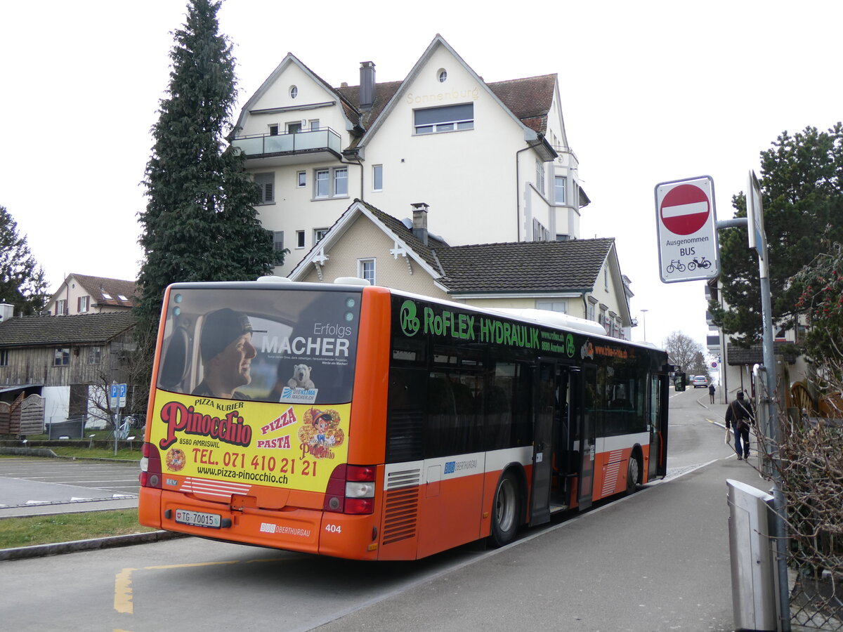 (259'061) - BOTG Amriswil - Nr. 404/TG 70'015 - MAN (ex Nr. 9) am 2. Februar 2024 beim Bahnhof Romanshorn