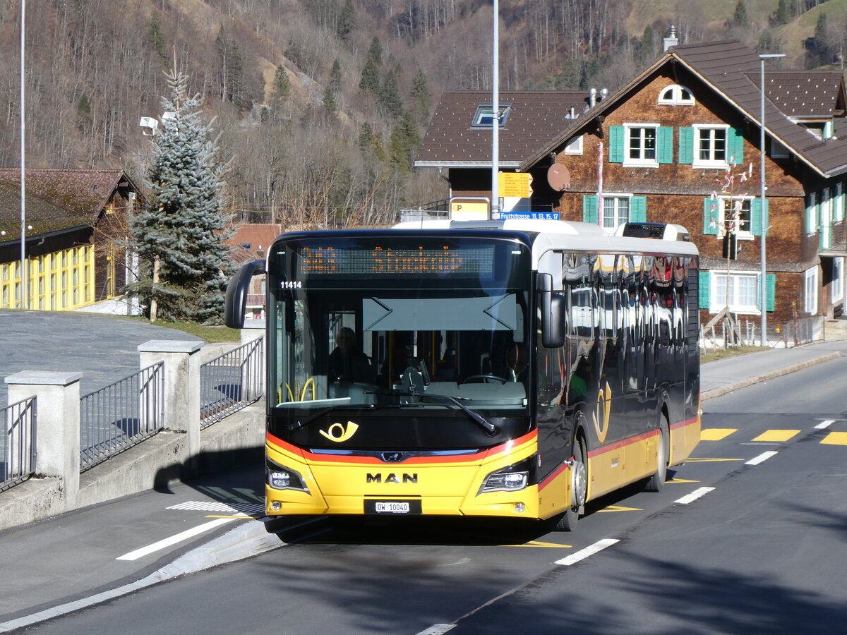 (259'310) - PostAuto Zentralschweiz - Nr. 507/OW 10'040/PID 11'414 - MAN (ex Nr. 7) am 13. Februar 2024 in Melchtal, Dorf