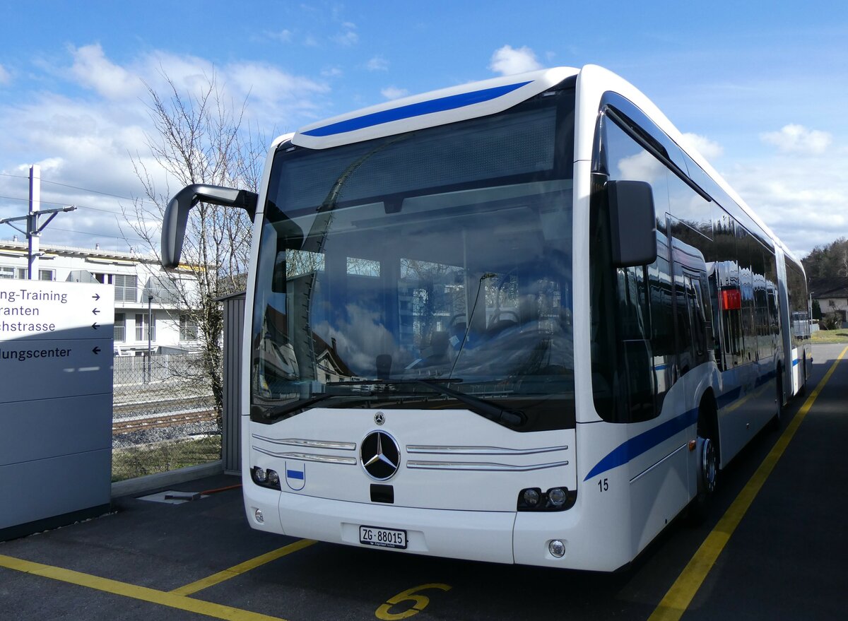 (259'585) - ZVB Zug - Nr. 15/ZG 88'015 - eMercedes am 24. Februar 2024 in Winterthur, Daimler Buses