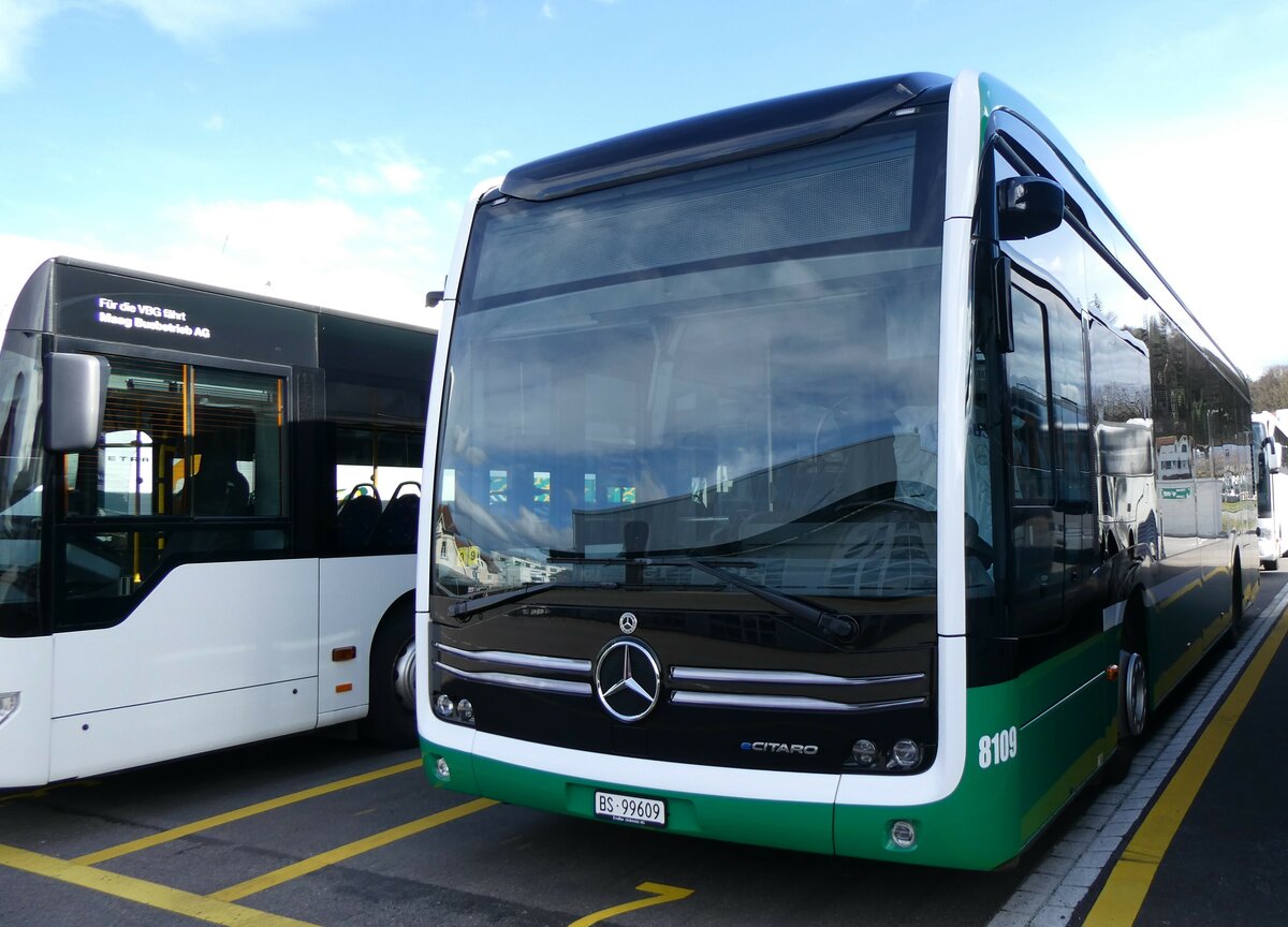 (259'593) - BVB Basel - Nr. 8109/BS 99'609 - eMercedes am 24. Februar 2024 in Winterthur, Daimler Buses