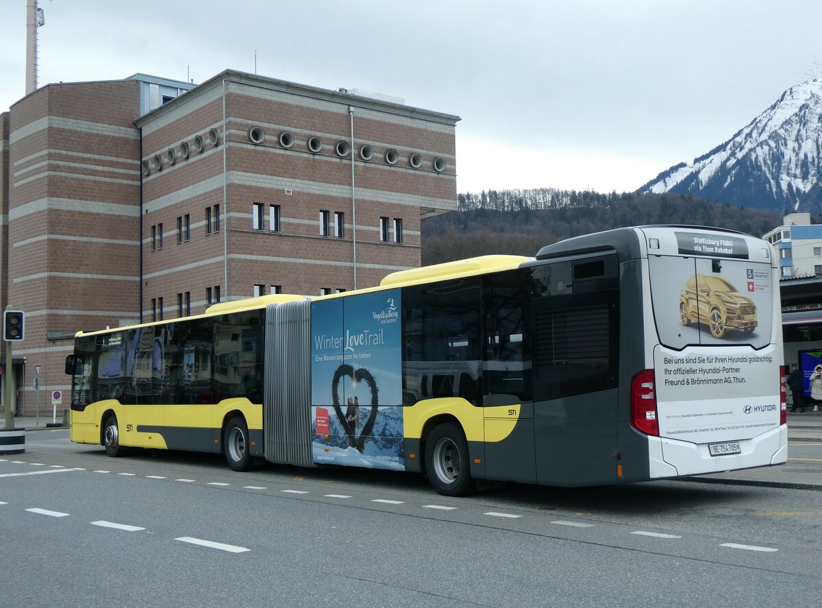 (259'645) - STI Thun - Nr. 705/BE 754'705 - Mercedes am 26. Februar 2024 beim Bahnhof Spiez