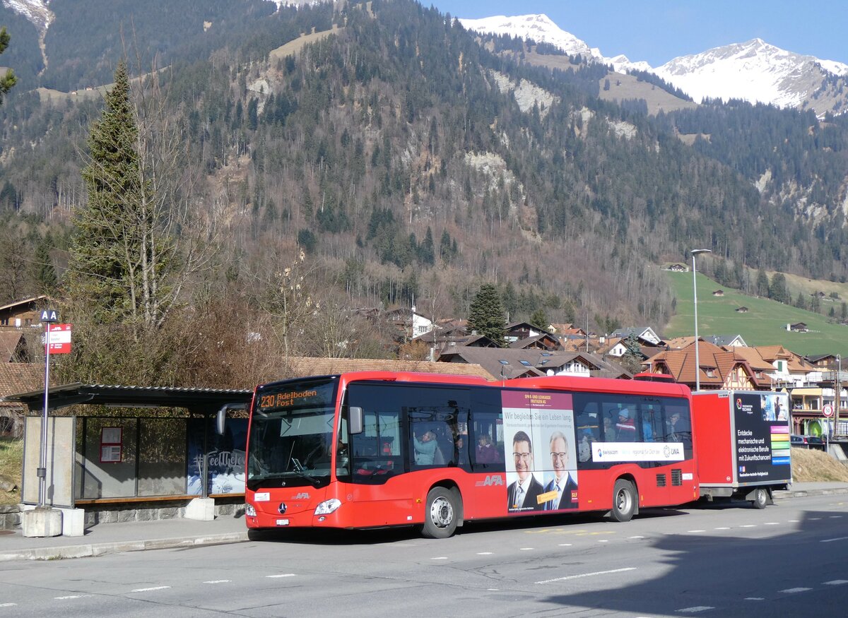 (259'785) - AFA Adelboden - Nr. 27/BE 26'773 - Mercedes am 29. Februar 2024 beim Bahnhof Frutigen