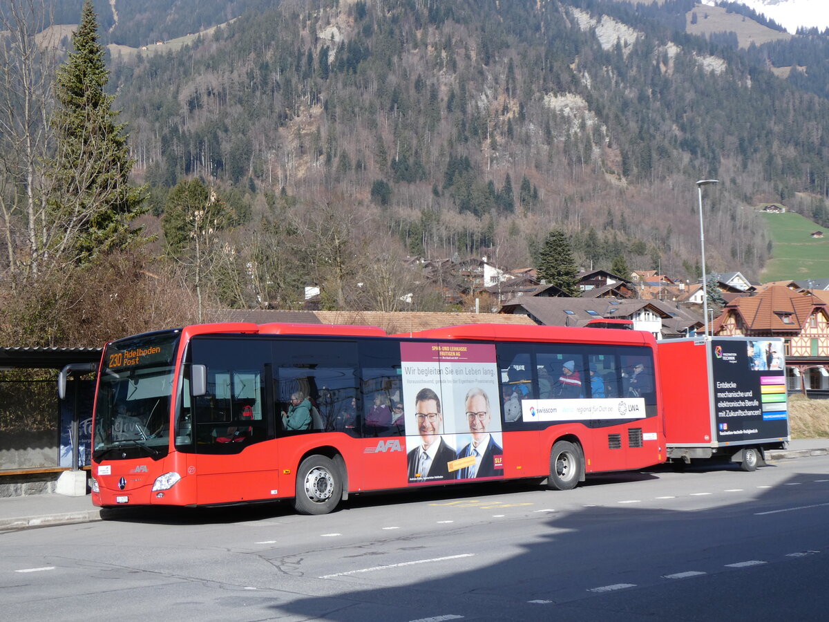 (259'786) - AFA Adelboden - Nr. 27/BE 26'773 - Mercedes am 29. Februar 2024 beim Bahnhof Frutigen