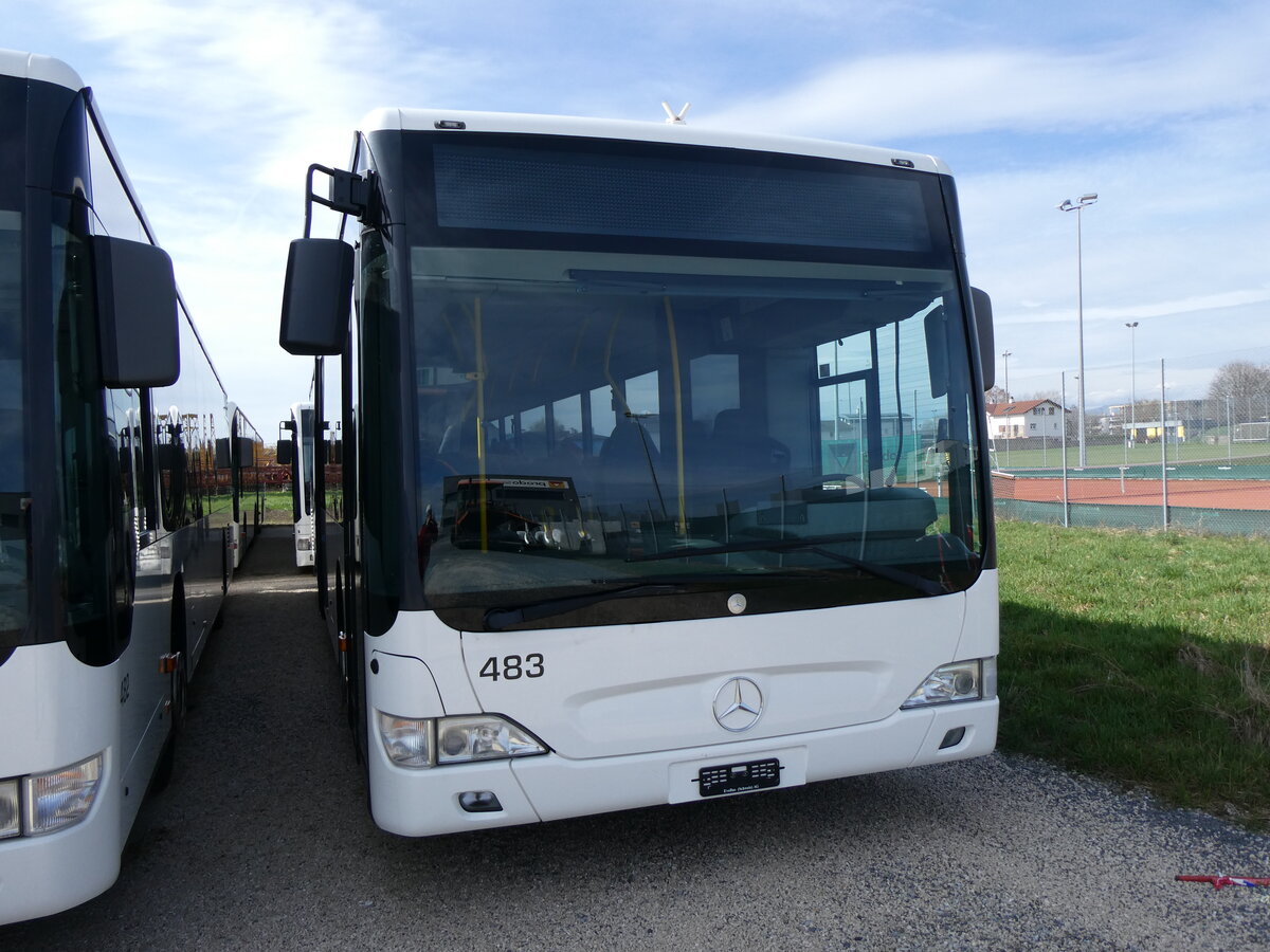 (259'875) - Intertours, Domdidier - Nr. 483 - Mercedes (ex PostAuto Bern Nr. 2/PID 4559; ex Klopfstein, Laupen Nr. 2) am 2. Mrz 2024 in Domdidier, Garage