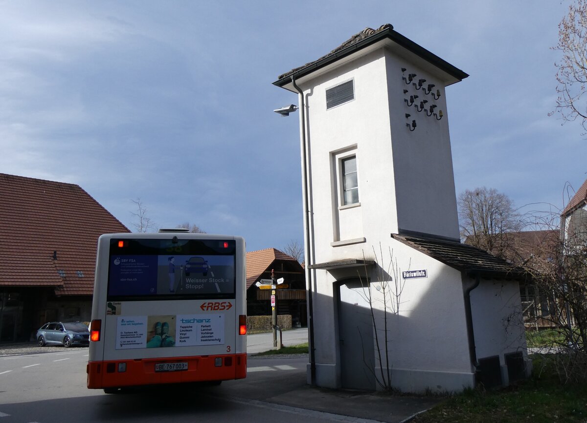 (260'023) - RBS Worblaufen - Nr. 3/BE 767'003 - Mercedes am 3. Mrz 2024 in Mattstetten, Dorf