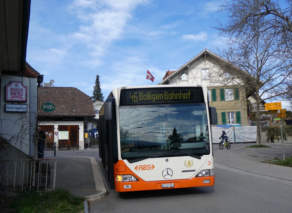 (260'027) - RBS Worblaufen - Nr. 3/BE 767'003 - Mercedes am 3. Mrz 2024 in Habstetten, Rssli