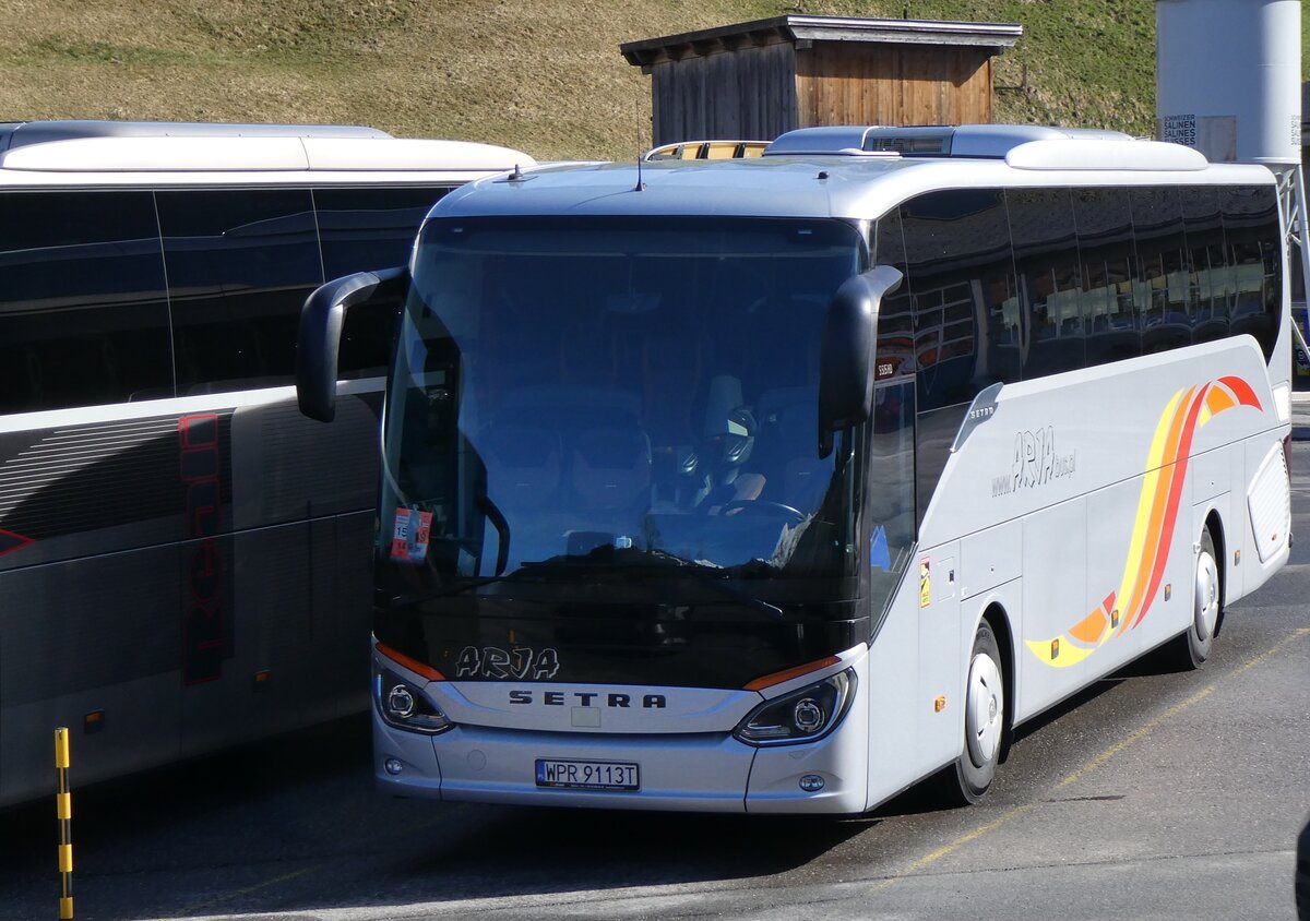 (260'491) - Aus Polen: Arja, Krasnik - WPR 9113T - Setra am 19. Mrz 2024 in Grindelwald, Grund