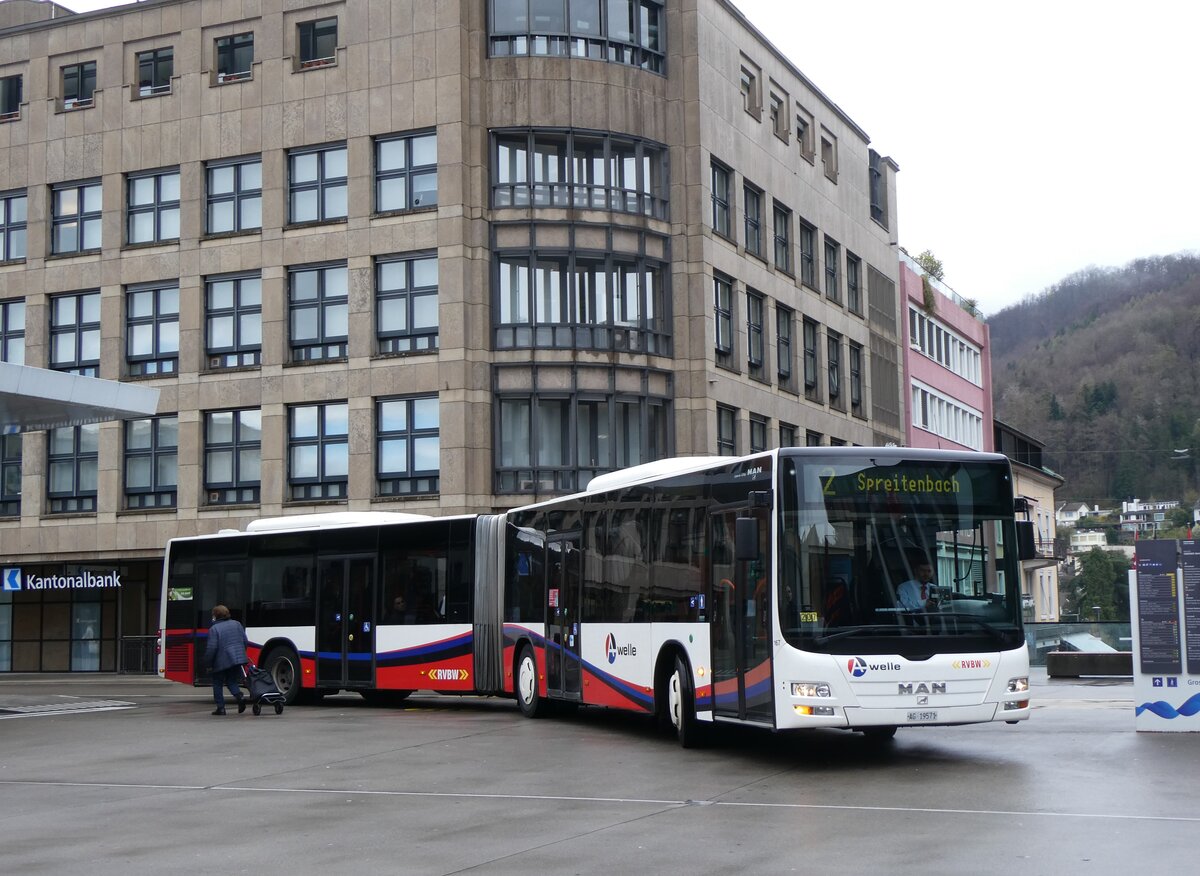 (260'724) - RVBW  Wettingen - Nr. 167/AG 19'571 - MAN am 28. Mrz 2024 beim Bahnhof Baden