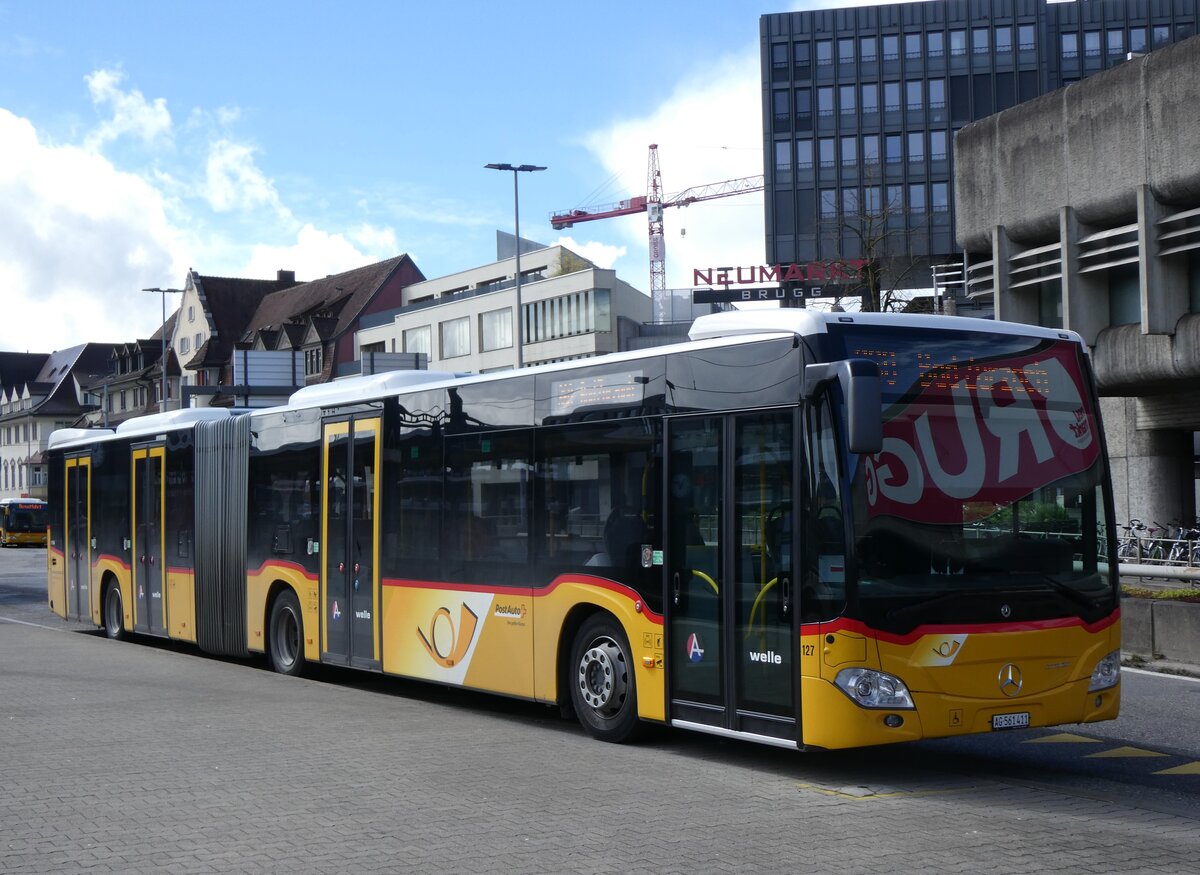 (260'772) - Voegtlin-Meyer, Brugg - Nr. 127/AG 561'411/PID 11'546 - Mercedes am 28. Mrz 2024 beim Bahnhof Brugg