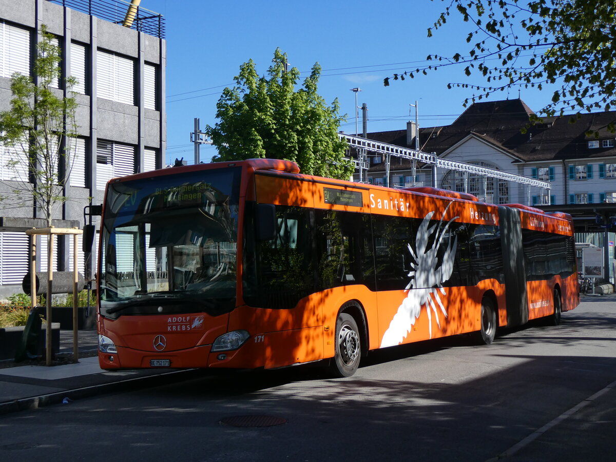 (261'731) - STI Thun - Nr. 171/BE 752'171 - Mercedes am 27. April 2024 beim Bahnhof Thun (Kante X)