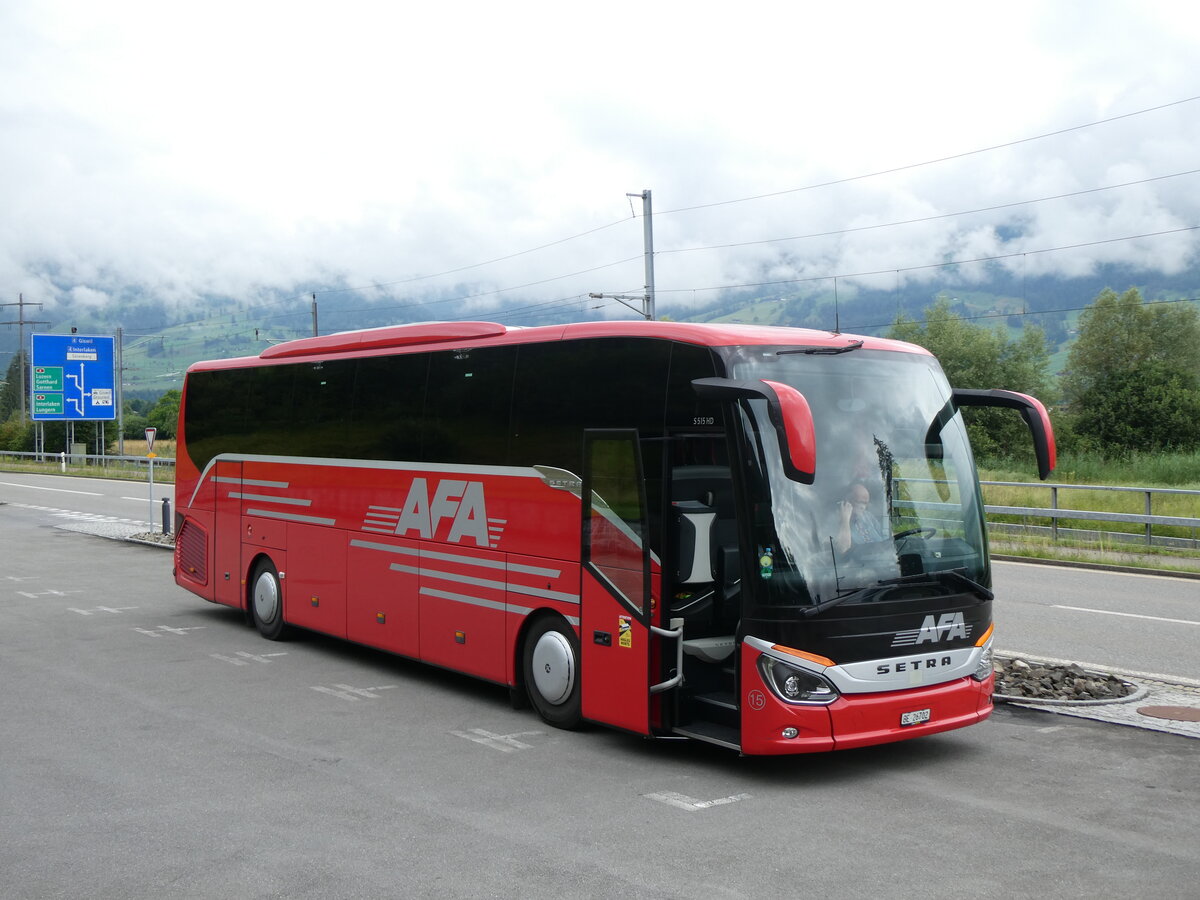 (264'257) - AFA Adelboden - Nr. 25/BE 26'702 - Setra am 2. Juli 2024 in Sachseln, Landgasthof Zollhaus