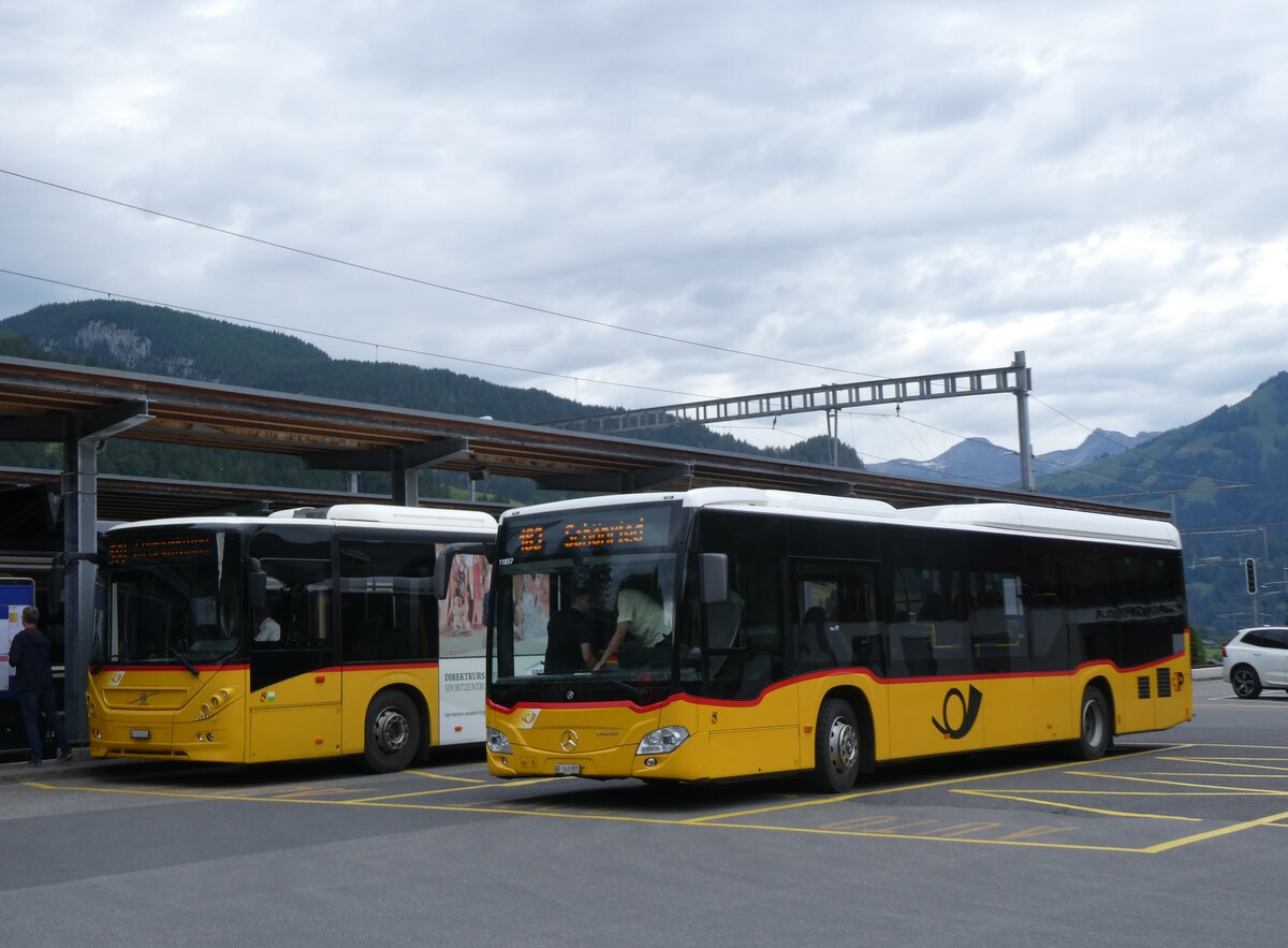 (264'344) - Kbli, Gstaad - BE 360'355/PID 11'857 - Mercedes (ex PostAuto Bern BE 538'988; ex PostAuto Bern BE 653'386) am 6. Juli 2024 beim Bahnhof Gstaad