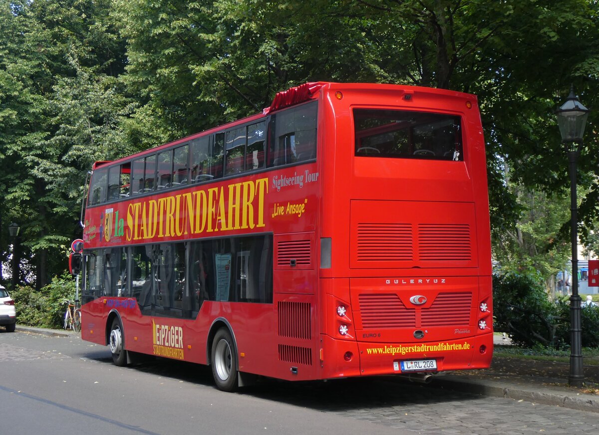 (264'467) - Leipziger Stadtrundfahrt, Leipzig - L-RL 208 - Gleryz am 9. Juli 2024 beim Hauptbahnhof Leipzig