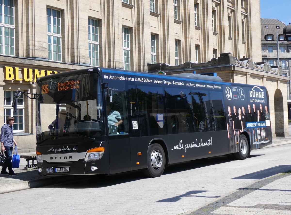 (264'485) - Auto-Webel, Delitzsch - L-DR 905 - Setra am 9. Juli 2024 beim Hauptbahnhof Leipzig