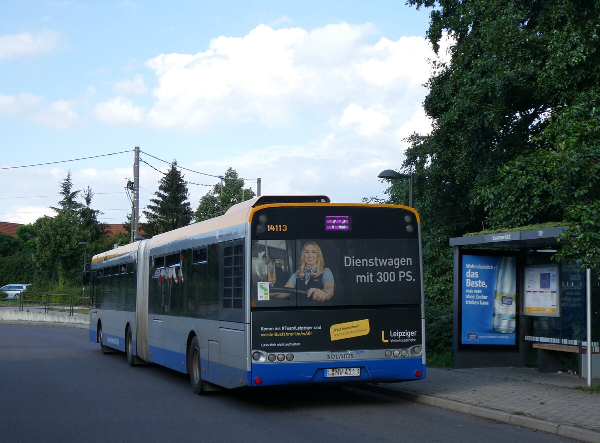 (264'754) - LVB Leipzig - Nr. 14'113/L-NV 4113 - Solaris am 11. Juli 2024 in Leipzig, Sommerfeld