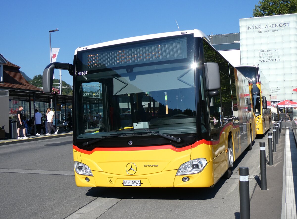 (265'647) - PostAuto Bern - BE 610'543/PID 11'687 - Mercedes am 13. August 2024 beim Bahnhof Interlaken Ost 