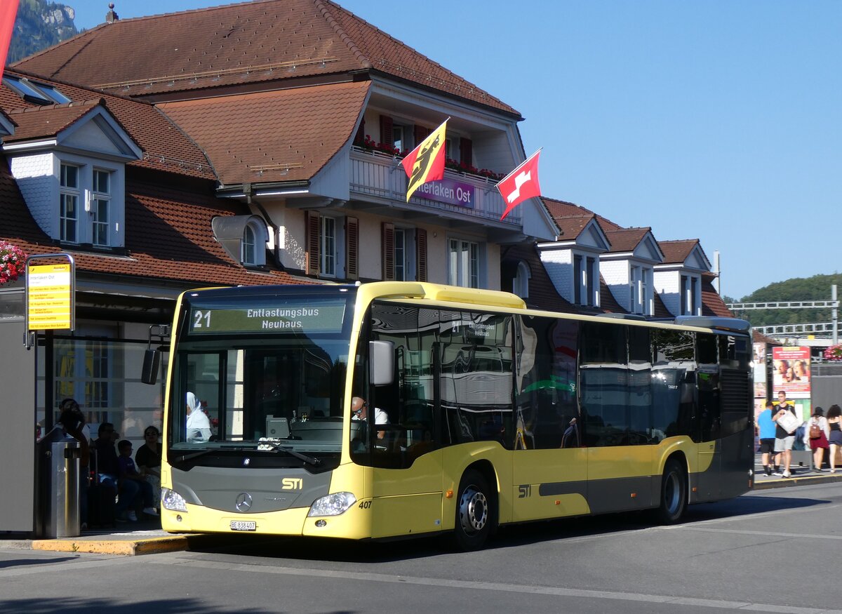 (265'649) - STI Thun - Nr. 407/BE 838'407 - Mercedes am 13. August 2024 beim Bahnhof Interlaken Ost