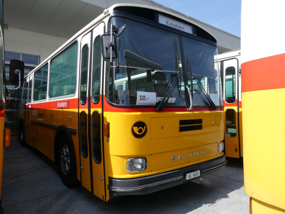 (266'426) - Gautschi, Suhr - AG 6835 - Saurer/Tscher (ex Ltscher, Neuheim Nr. 200; ex ex Cartek, Regensdorf; ex P 25'822) am 31. August 2024 in Oberkirch, CAMPUS Sursee