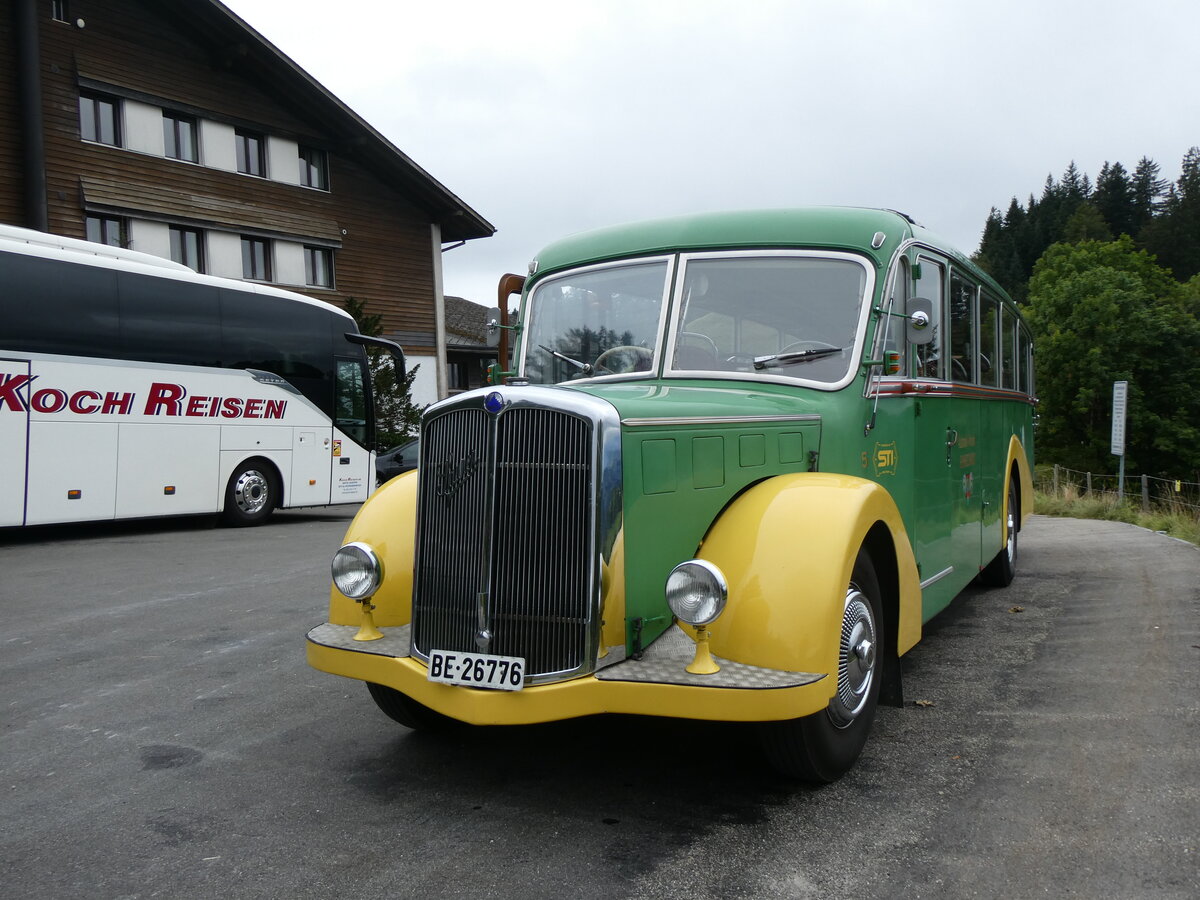 (266'653) - STI Thun - Nr. 15/BE 26'776 - Saurer/Gangloff (ex AvH Heimenschwand Nr. 5) am 5. September 2024 auf der Lderenalp