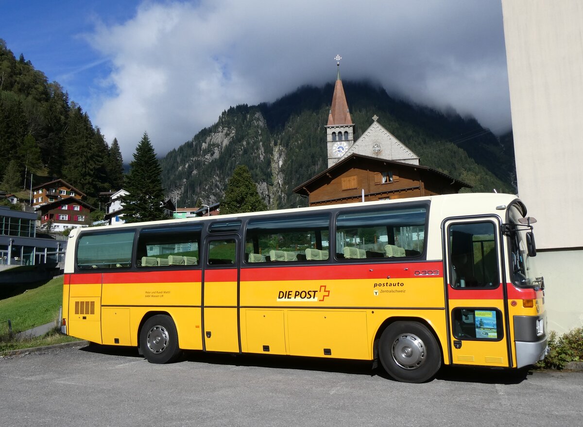 (266'923) - Buzzi, Bern - BE 710'789 - Mercedes (ex Mattli, Wassen PID 2295) am 10. September 2024 in Gschenen, Hotel zu weissen Rssli