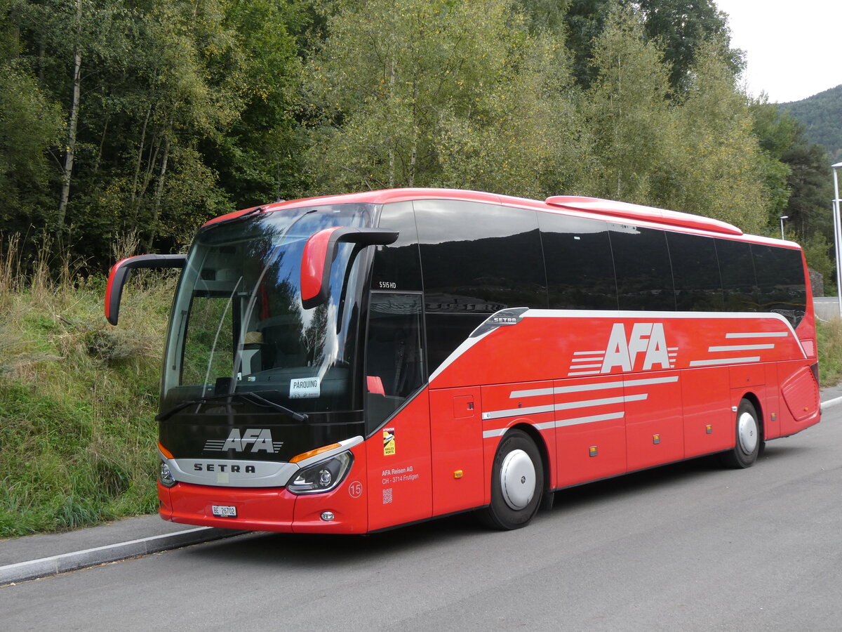 (267'250) - Aus der Schweiz: AFA Adelboden - Nr. 15/BE 26'702 - Setra am 18. September 2024 in La Massana, Carparkplatz