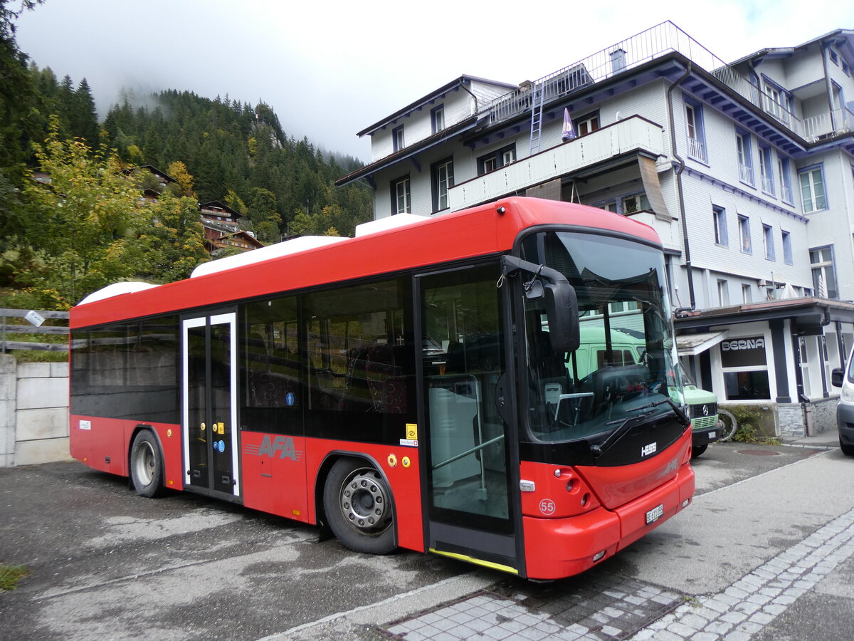 (267'694) - AFA Adelboden - Nr. 55/BE 611'055 - Scania/Hess am 4. Oktober 2024 in Adelboden, Vorschwand