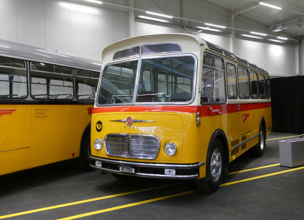 (273'320) - Stutz, Jonen - AG 7286 - FBW/FHS (ex Kellenberger, Heerbrugg; ex Schnider, Engelburg; ex P 23'207; ex P 21'007) am 29. Mrz 2025 in Affoltern, Garage 