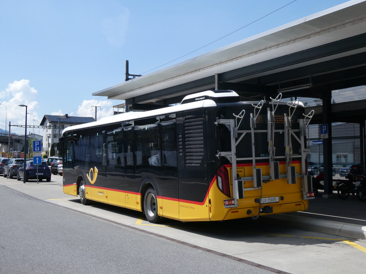 (274'351) - Amstein, Willisau - Nr. MAN 10/LU 15'605/PID 11'927 - MAN am 28. April 2025 beim Bahnhof Schpfheim