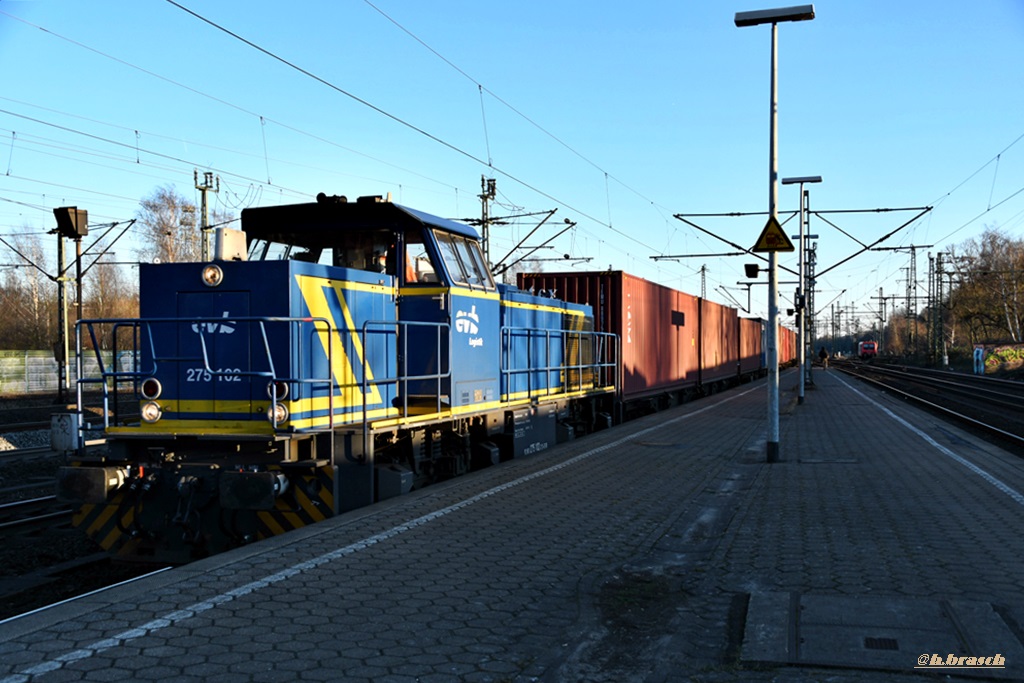 275 102 zog einen containerzug durch hh-harburg,14.02.19