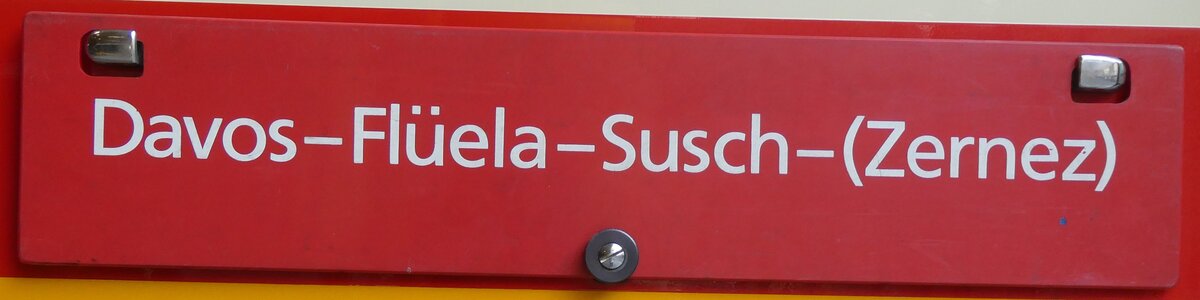 (276'987) - Routentafel - Davos-Flela-Susch-(Zernez) - am 19. Juni 2025 in Thusis, Postautostation
