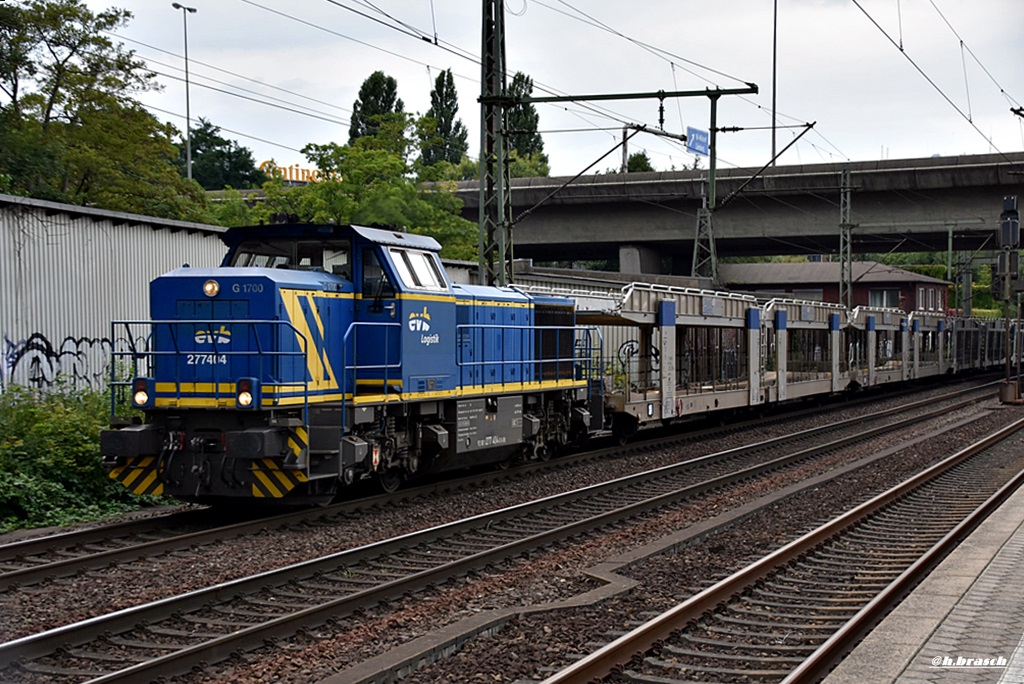 277 404,ist mit einen leeren autozug zum rbf von hh-harburg gefahren,20.08.16